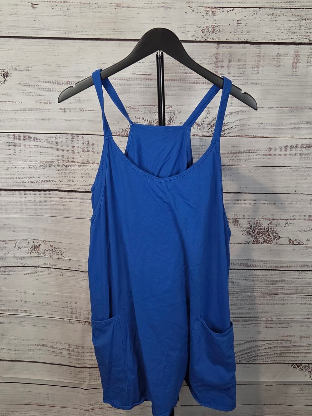 Boho Royal Blue Hot Shot Athletic Dress Romper with Pockets  Excellent Condition